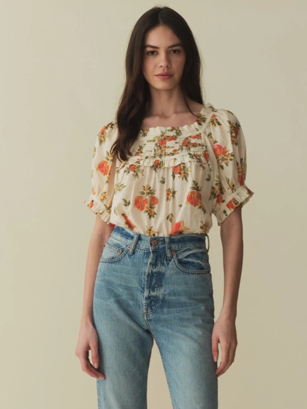 DOEN Floral Cotton Frances Blouse NWT Size XL